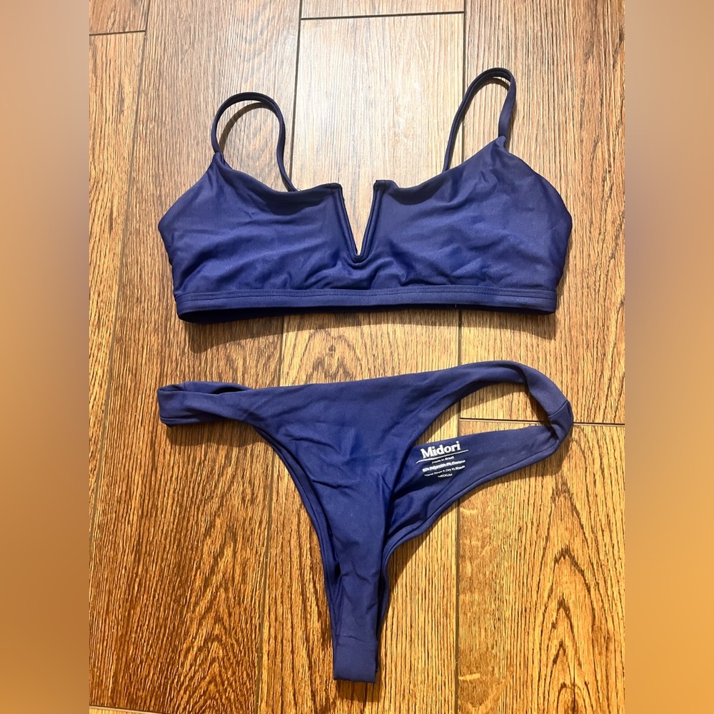 Midori navy bathing suit.